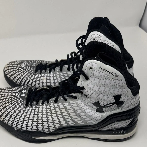 Under Armour Black and White ClutchFit Basketball Shoes - Picture 5 of 8